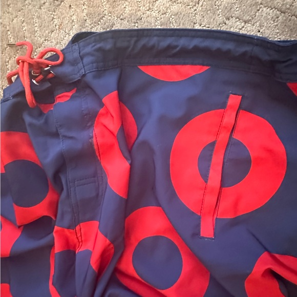 Phish band Fishman Doughnut Board Shorts Size 40 Brand=section 119Color Blue/Red - Picture 5 of 10